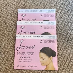 Jac o net Hair nets with elastic (2 per package ) No.125 Bun / Chignon size